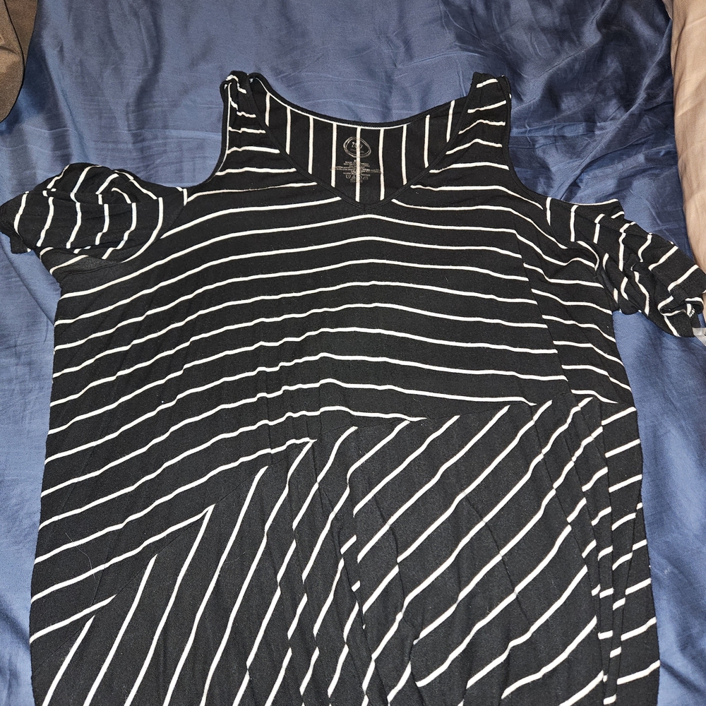 Maurices Black and White Striped Top